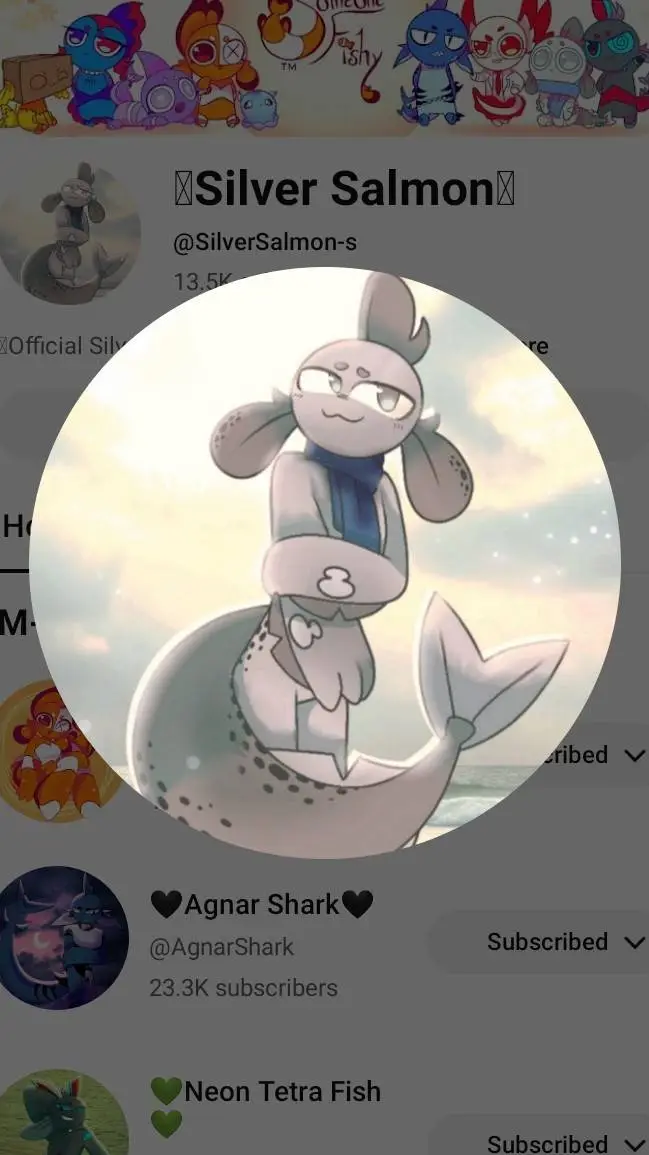 ai character: 💙🐟 Silver 🐟💙 background