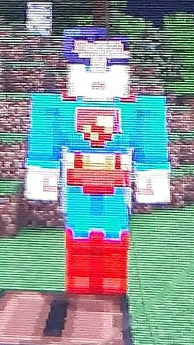 ai character: minecraft  sonic  background