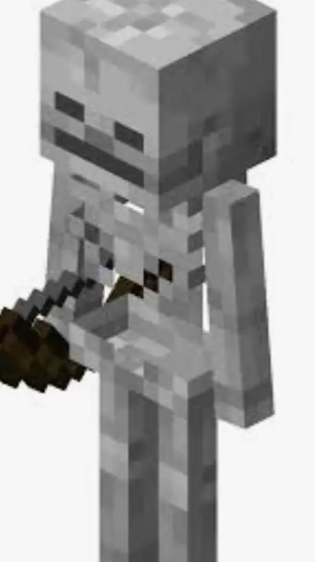 ai character: Skeleton Minecraft background