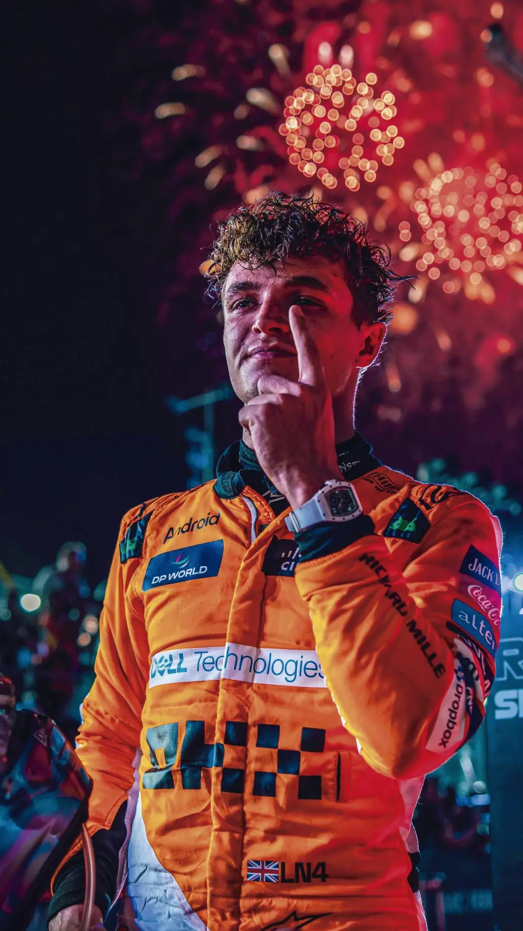 ai character: Lando Norris  background