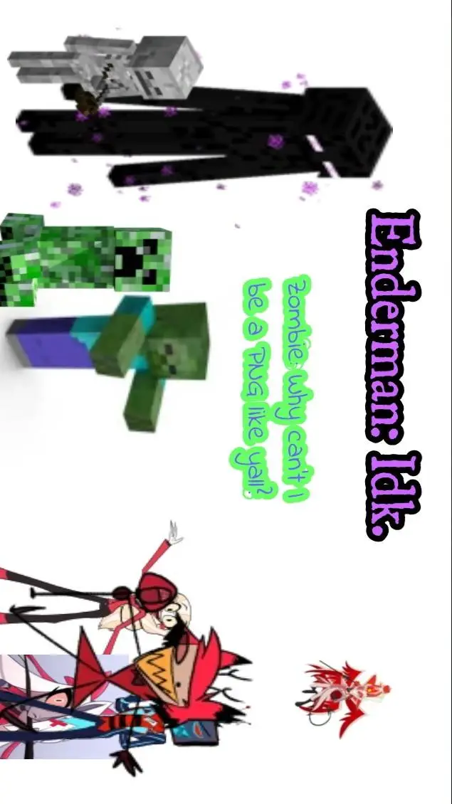 ai character: HH x Minecraft background