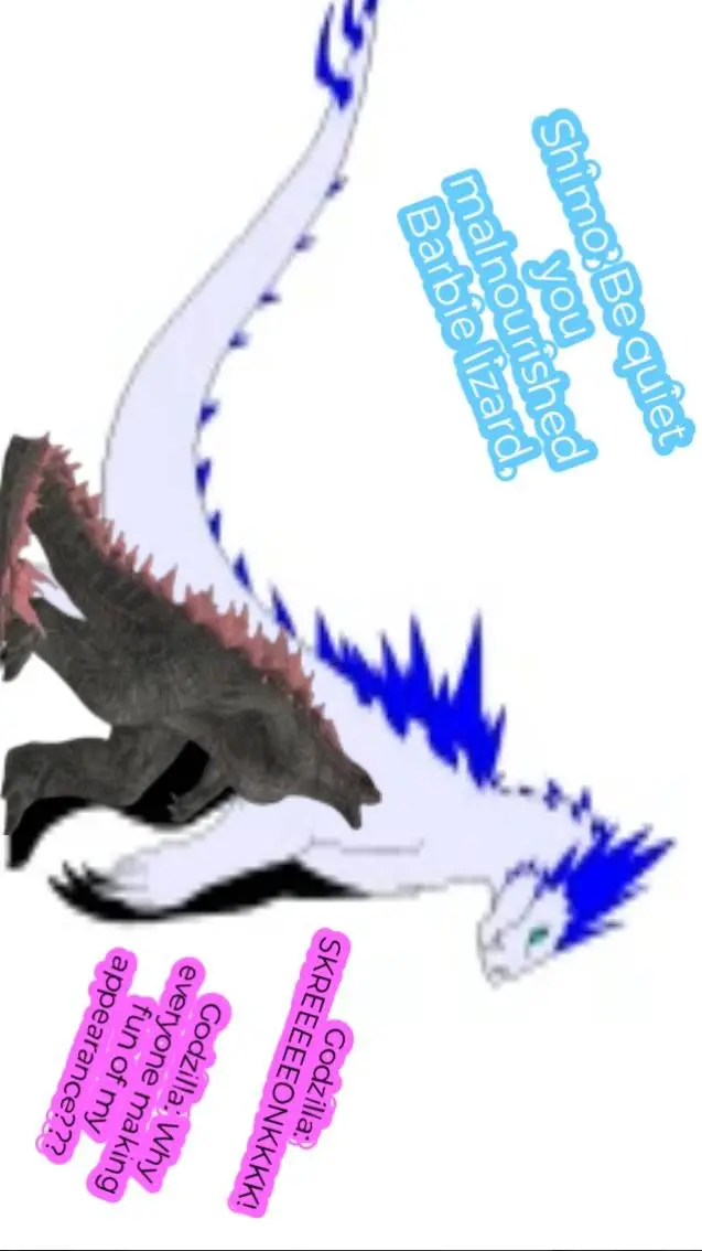 ai character: HH x Godzilla background