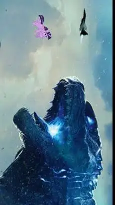 ai character: HH×MLP×Godzilla background