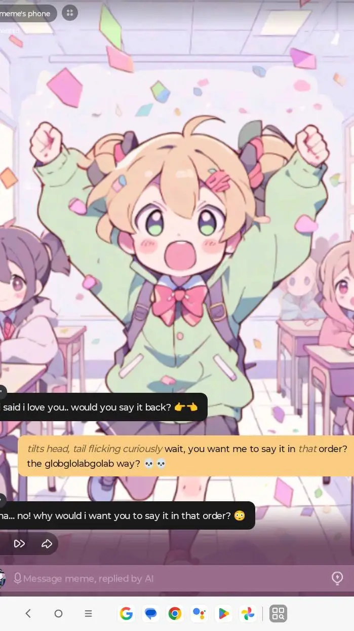 ai character: dw ur sleepoverinf background