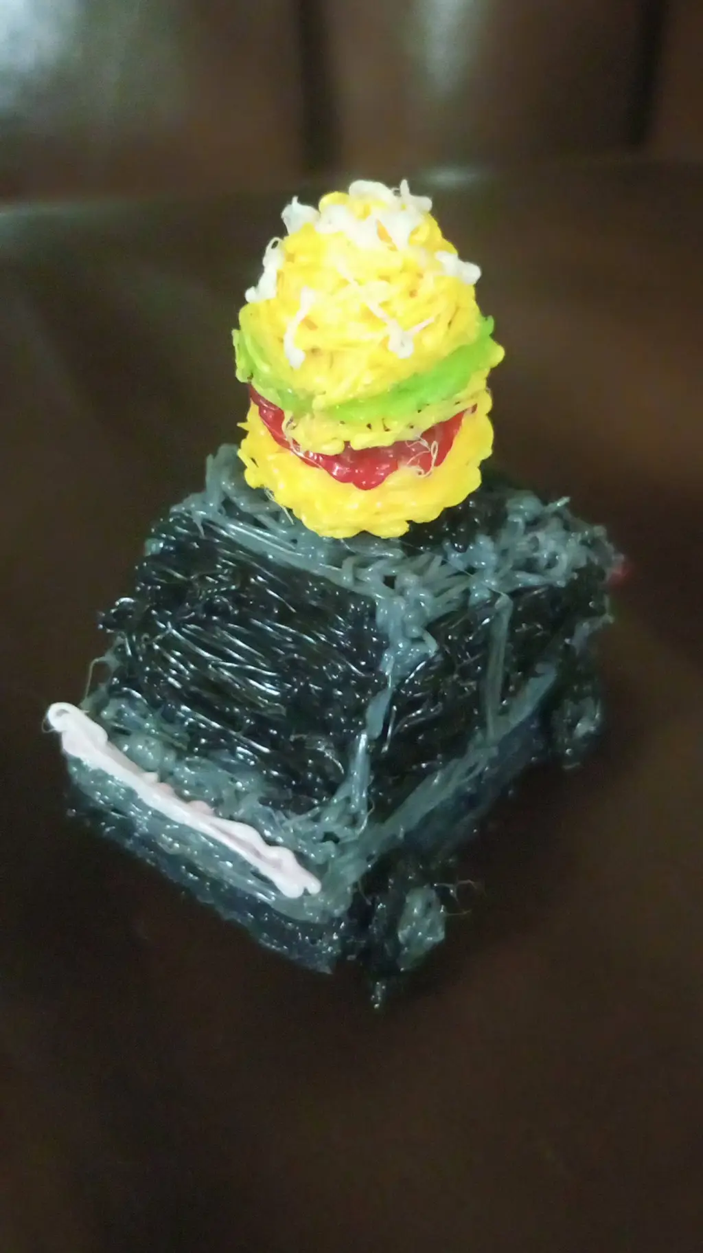 ai character:  Burger&Cybertruck background