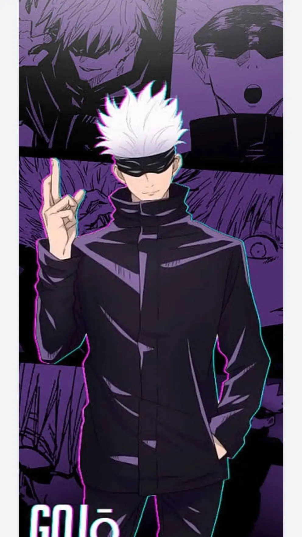 ai character: gojo enojado background