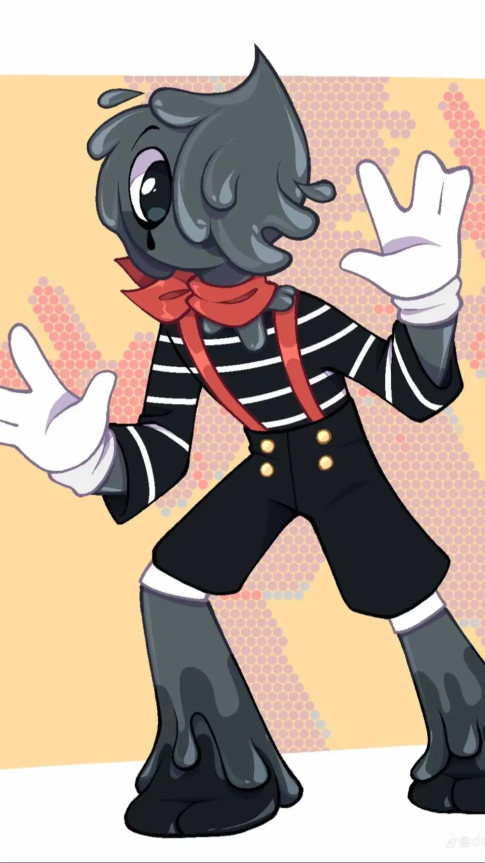 ai character: Blot the mime ink background