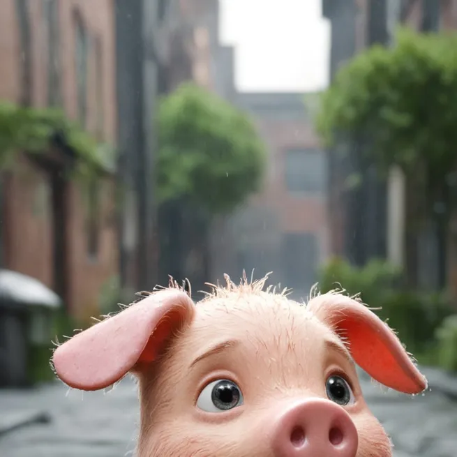 chat with ai character: Tris the baby pig