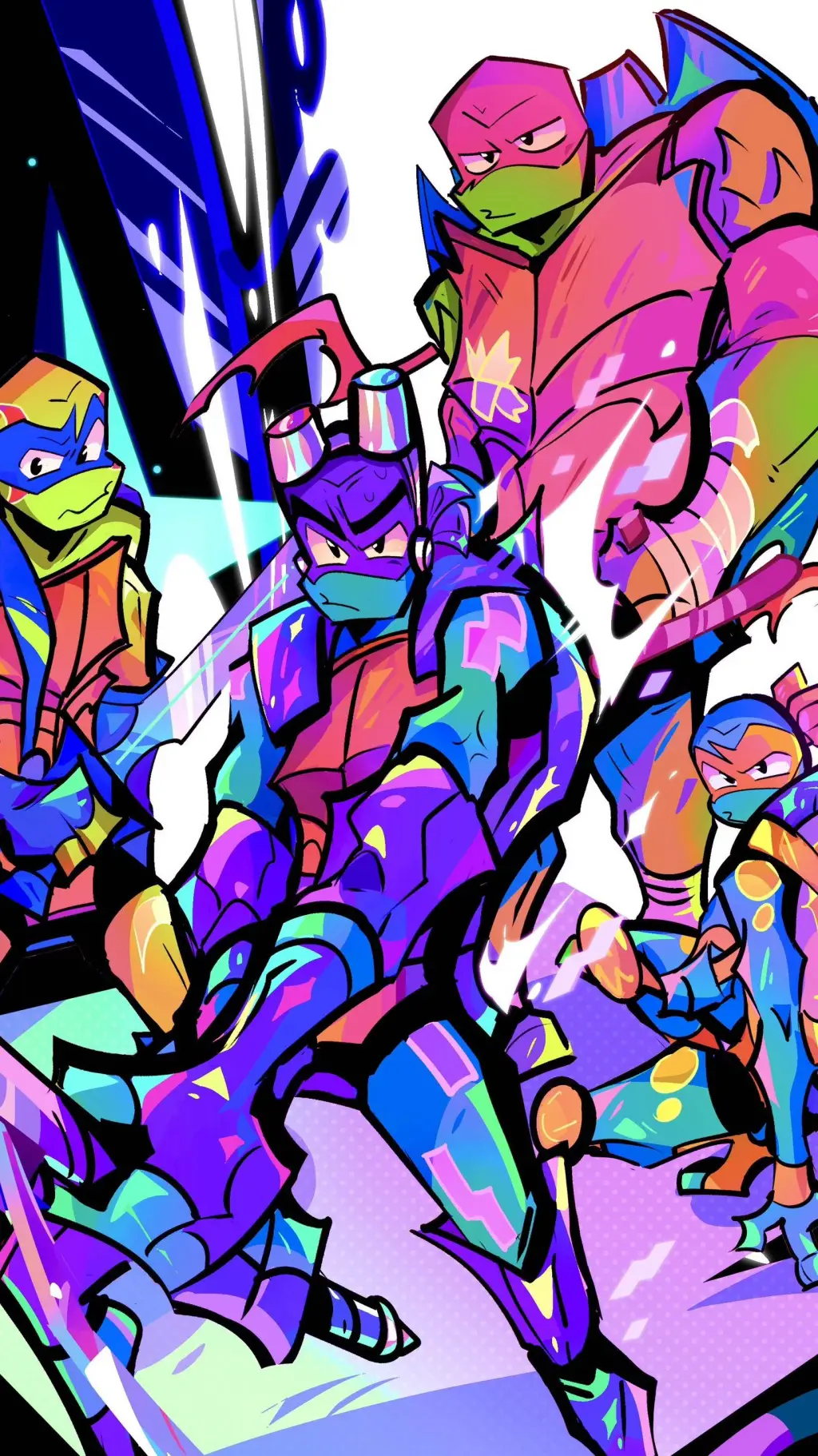 ai character: ❤️💙rottmnt poly💜🧡 background