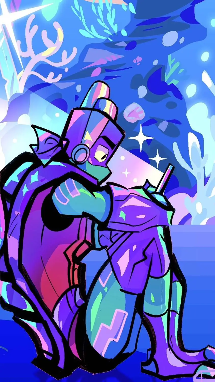 ai character: ❤️💙rottmnt :3💜🧡 background