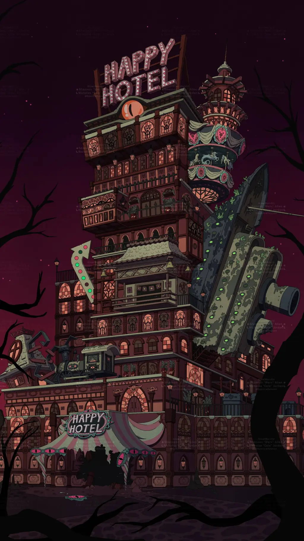 ai character: TMNTxhazbin Hotel  background