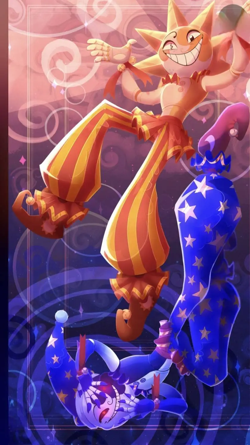 ai character: sun and moon  background