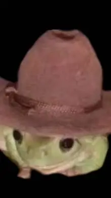 ai character: Cowboy frog background