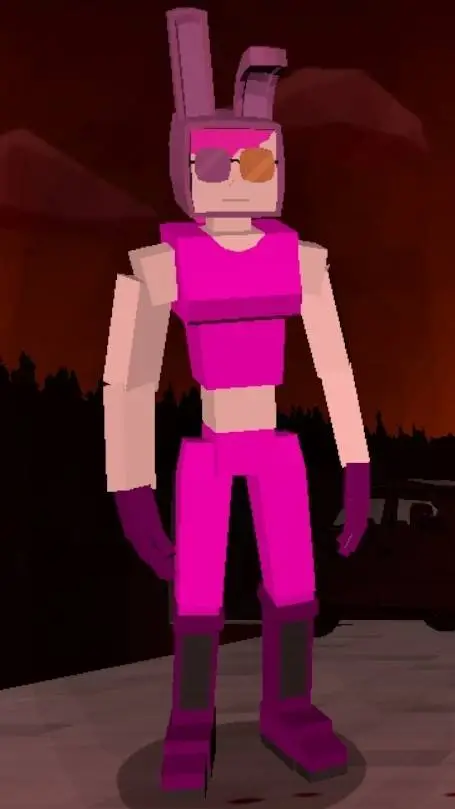 ai character: Pink Bunny Woman background