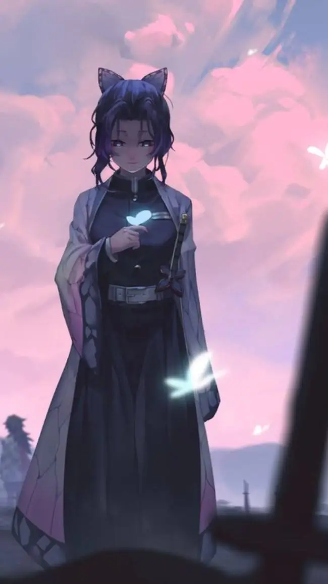 ai character: 💜🦋𝓼~𝓱~𝓲~𝓷~𝓸~𝓫~𝓾🦋💜 background