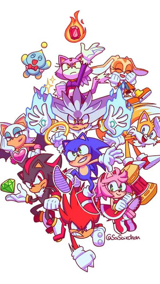 ai character: Sonic 😈 background