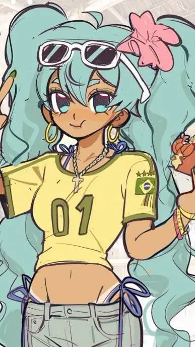 ai character: miku o brasileña  background