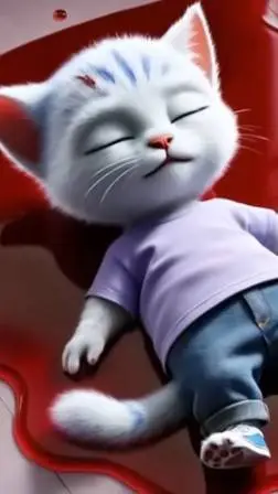 ai character: Cat white background