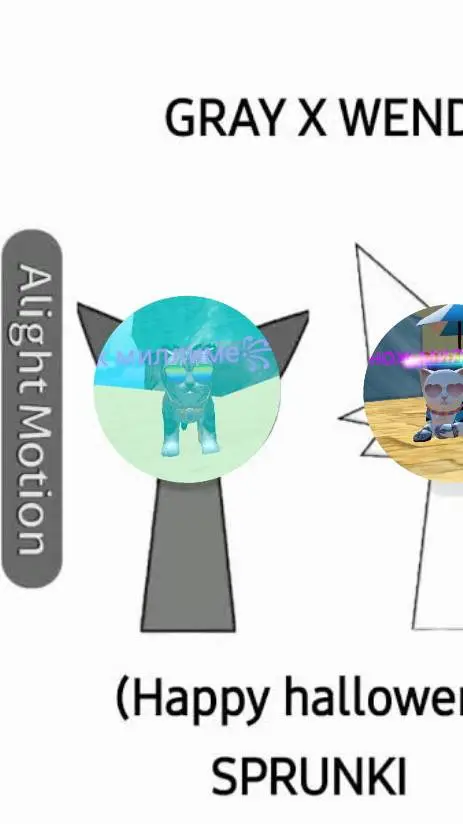 ai character: Cat X Wenda X Gray background