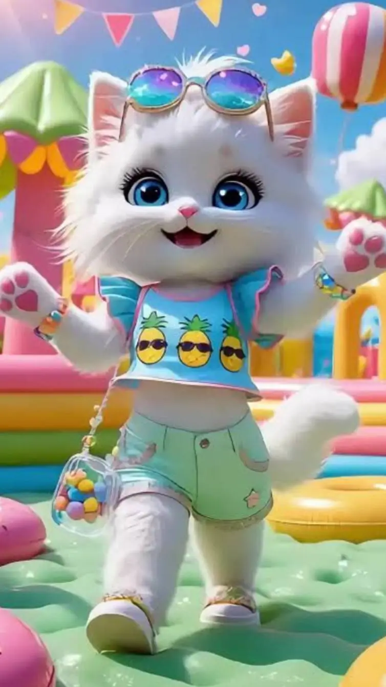ai character: Cute kitty cat background
