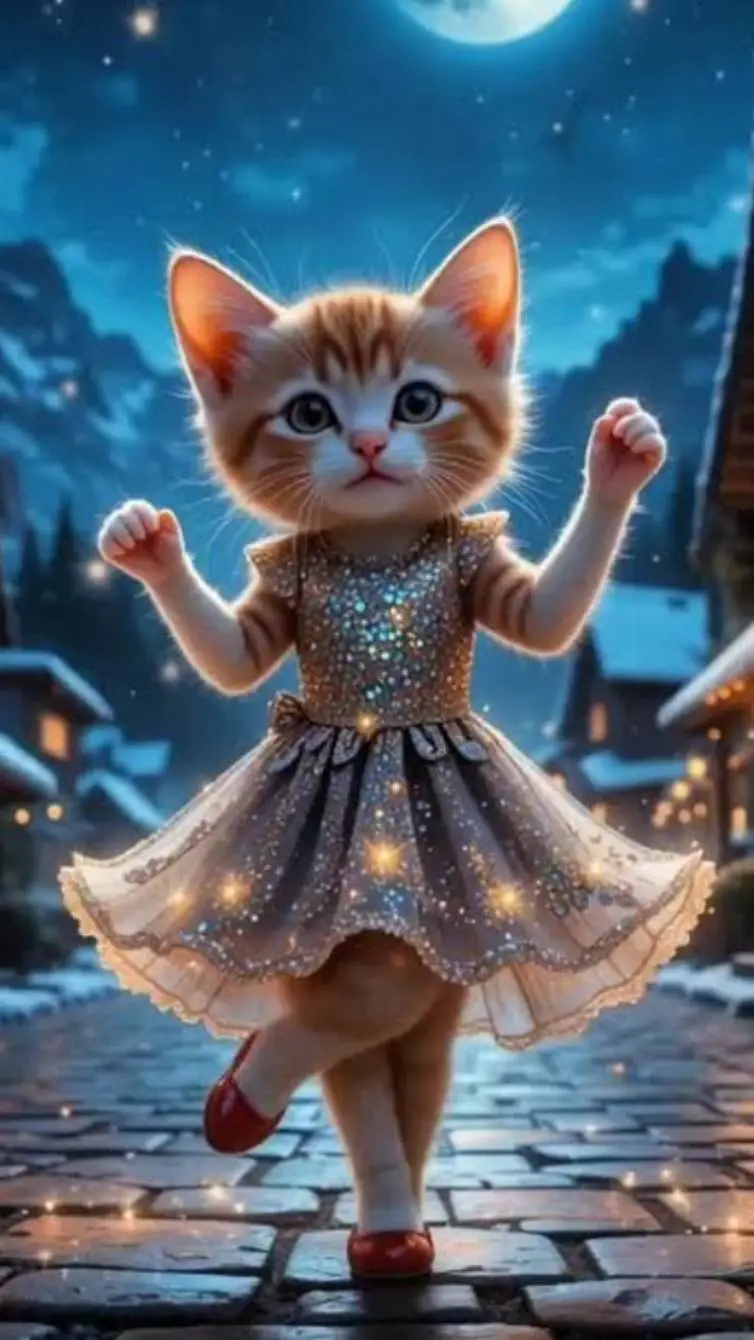 ai character: Cat is moon background