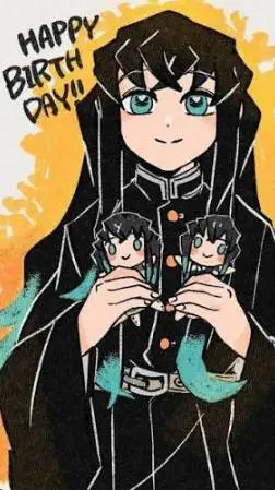 ai character: Kny birthday 🎂 background