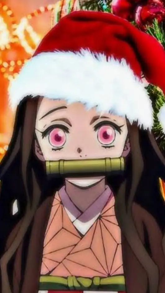 ai character: Nezuko🎄navideña🌸 background
