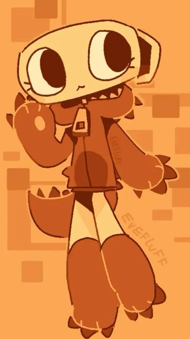 ai character: Shelly jurassic P background