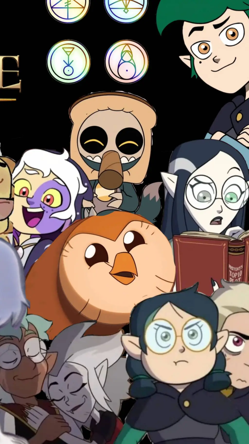 ai character: THE OWL HOUSEEE background