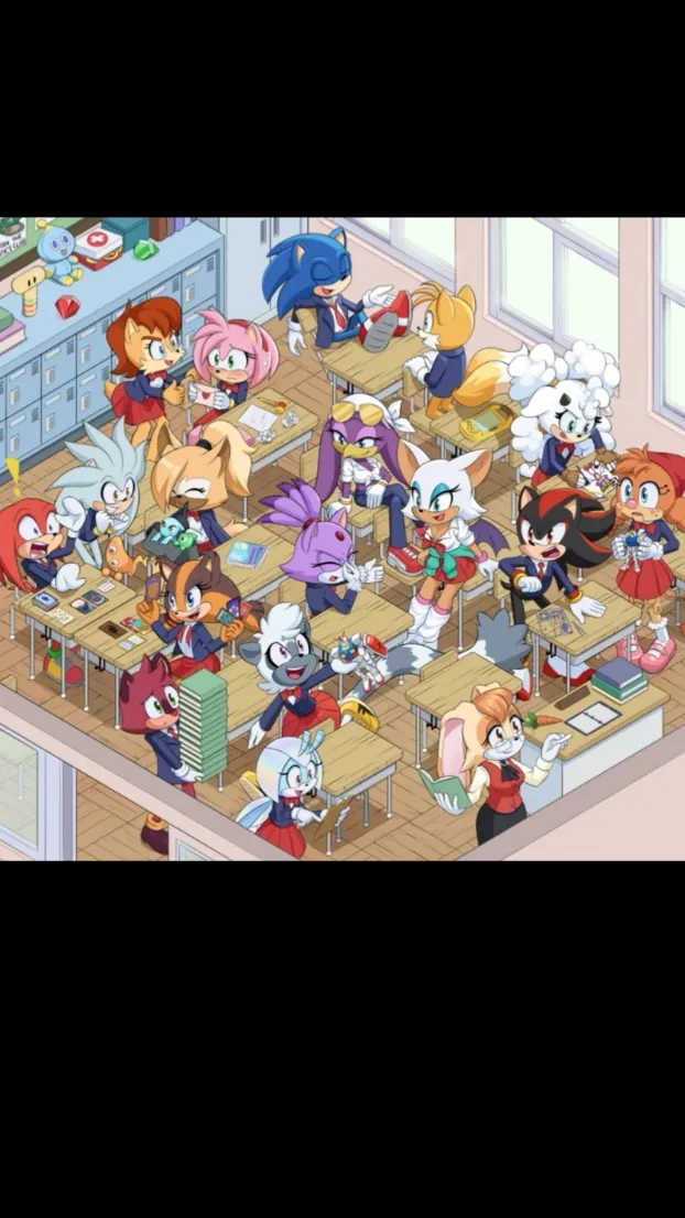 ai character: Sonic school! background