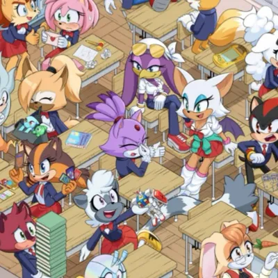 chat with ai character: Sonic school!