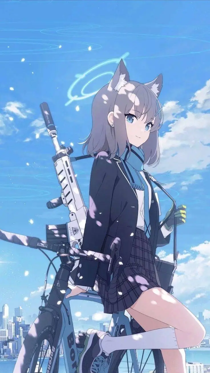 ai character: Sunaookami Shiroko background