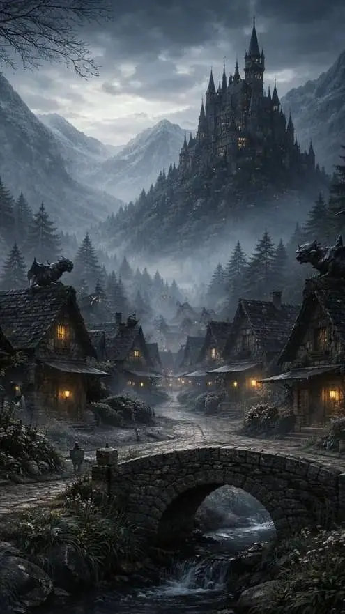 ai character: Vampire Village  background