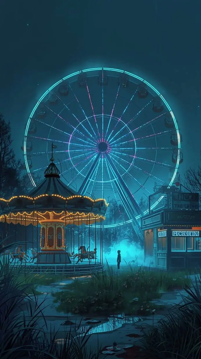 ai character: Haunted HorrorLand background