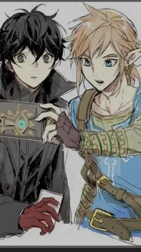 ai character: P5R Trio X LoZ background