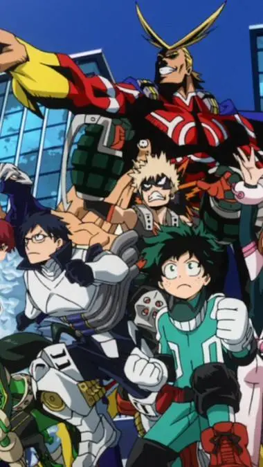 ai character: MHA tranpolinepark background