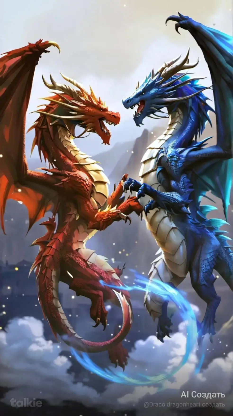 ai character: 🐉𝑻𝒉𝒆 𝑻𝒘𝒐 𝑫𝒓𝒂𝒈𝒐𝒏𝒔✨️ background