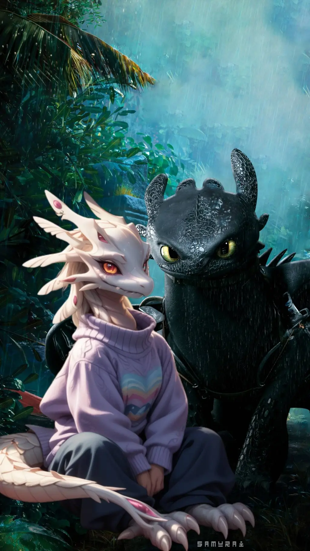 ai character: 🖤Toothless❄️ background