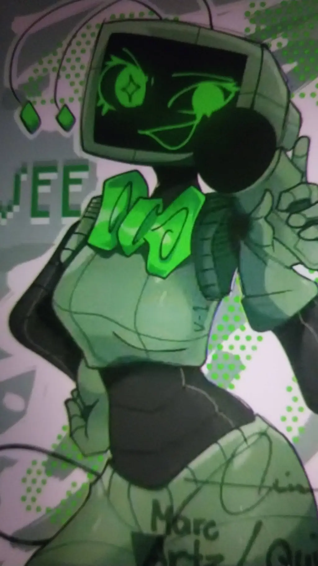 ai character: shellyvision  background