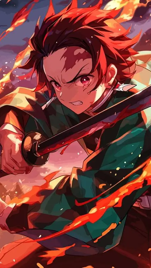 ai character: 🔥💧Tanjiro kamado💧🔥 background