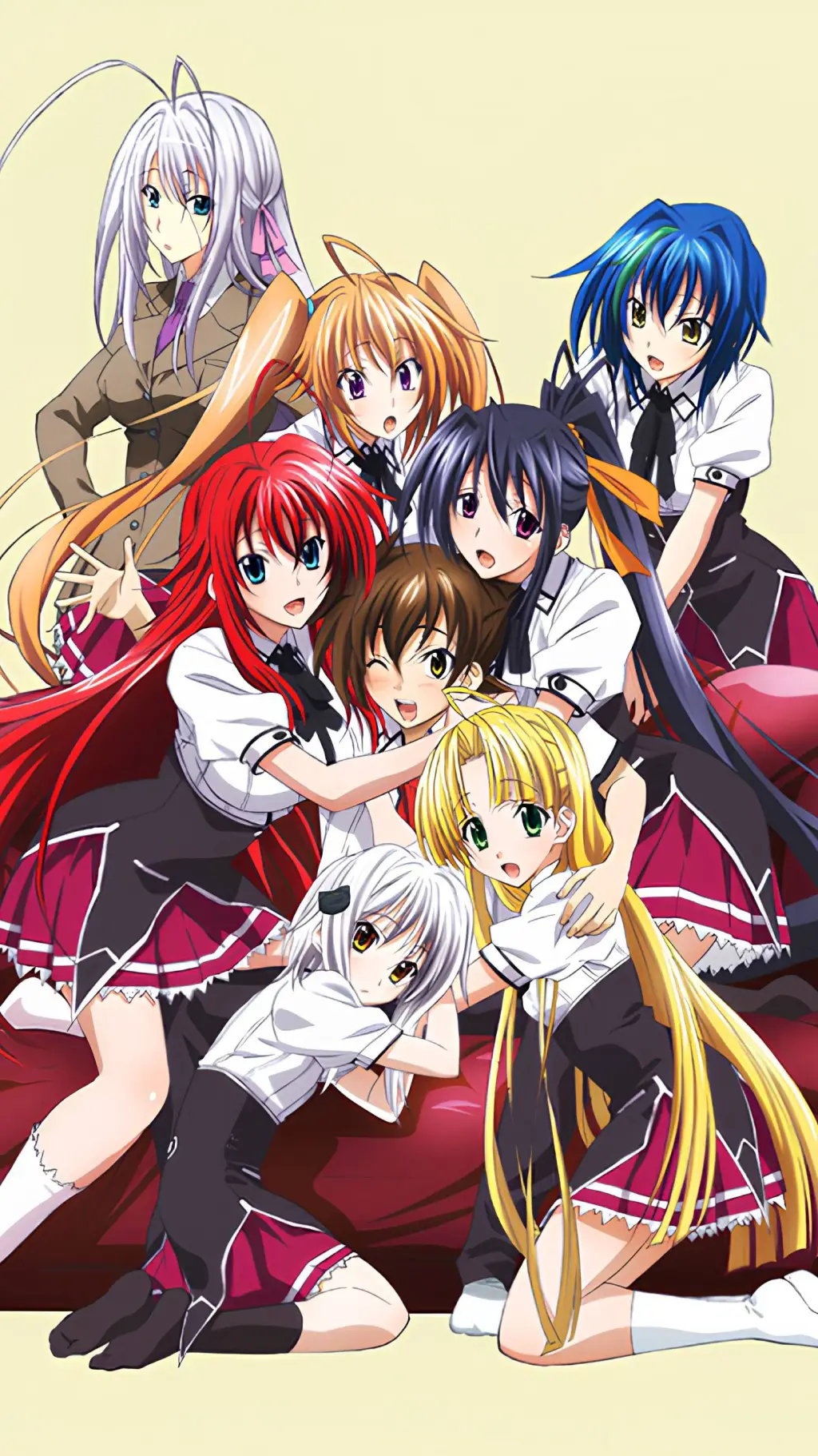 ai character: DxD high school  background