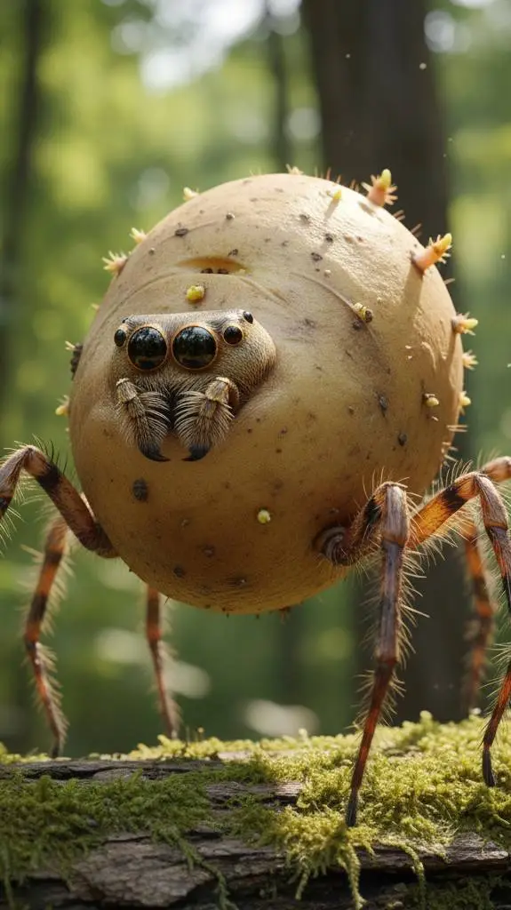 ai character: potato spider background