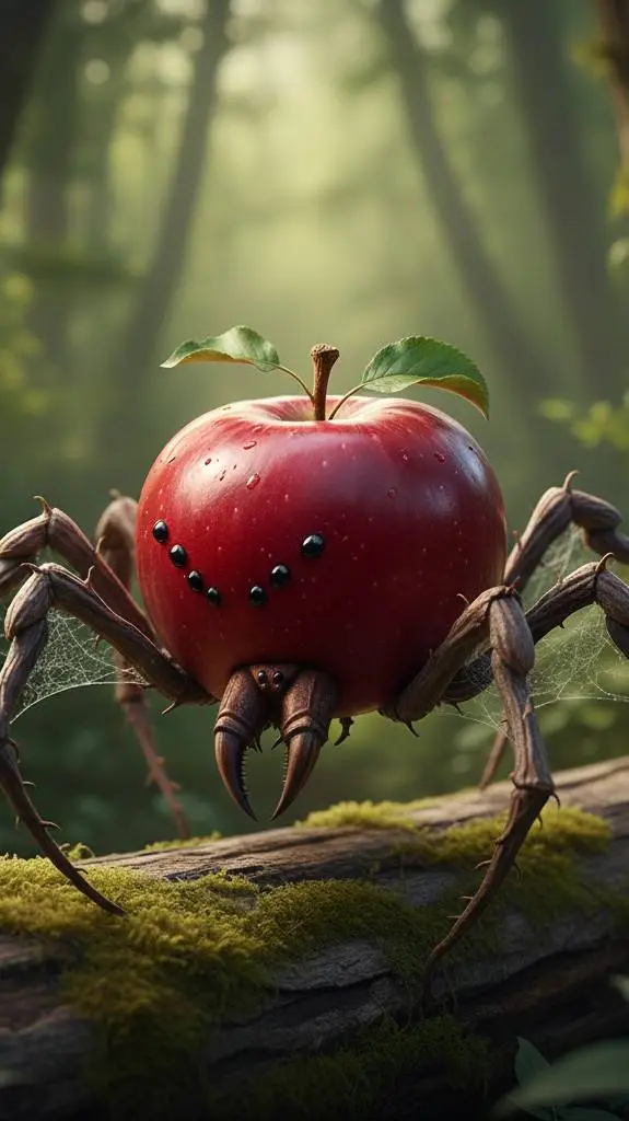 ai character: Apple spider background