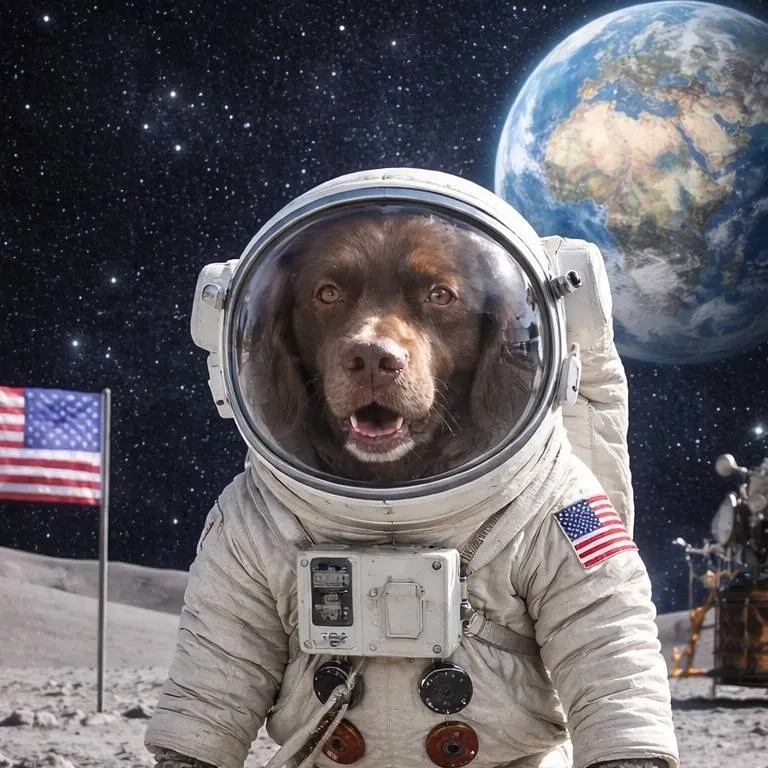 chat with ai character: dog on moon
