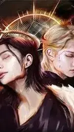 ai character: Angel. Devil skz background