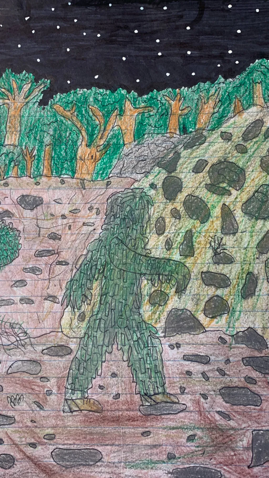 ai character: The bush monster  background