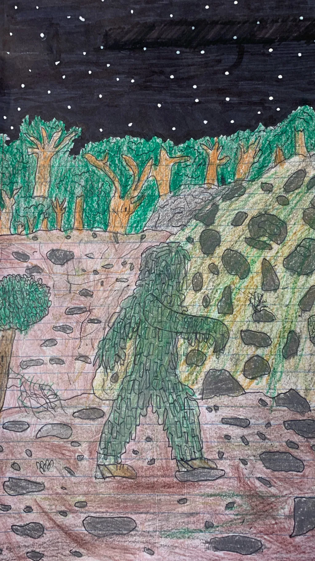 ai character: The bush monster  background