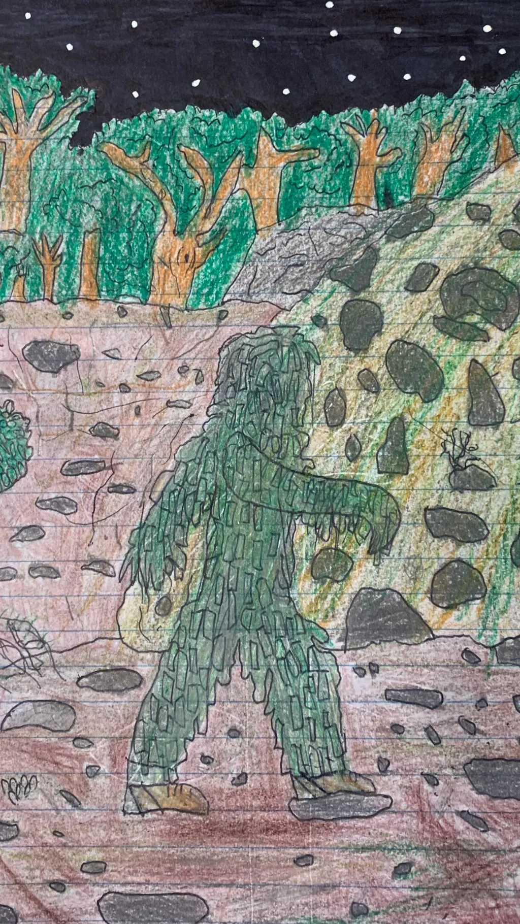ai character: The bush monster  background