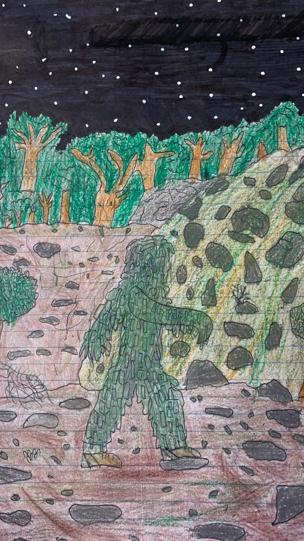 ai character: Ur the bush monste background