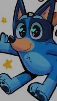 ai character: Bluey  background